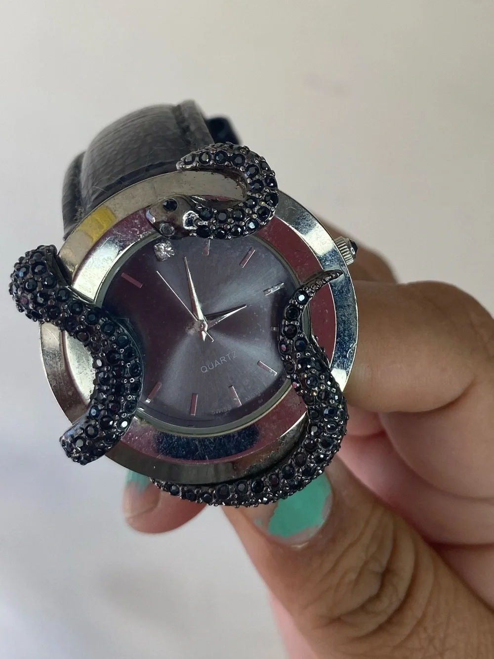 Adrienne Couture Limited Edition Snake Serpent Crystal Watch Goth Whimsigoth